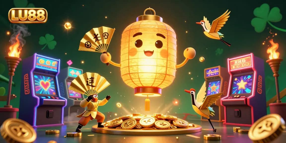 Experience LU88 with vibrant gaming visuals showcasing the dynamic essence of a night market casino.