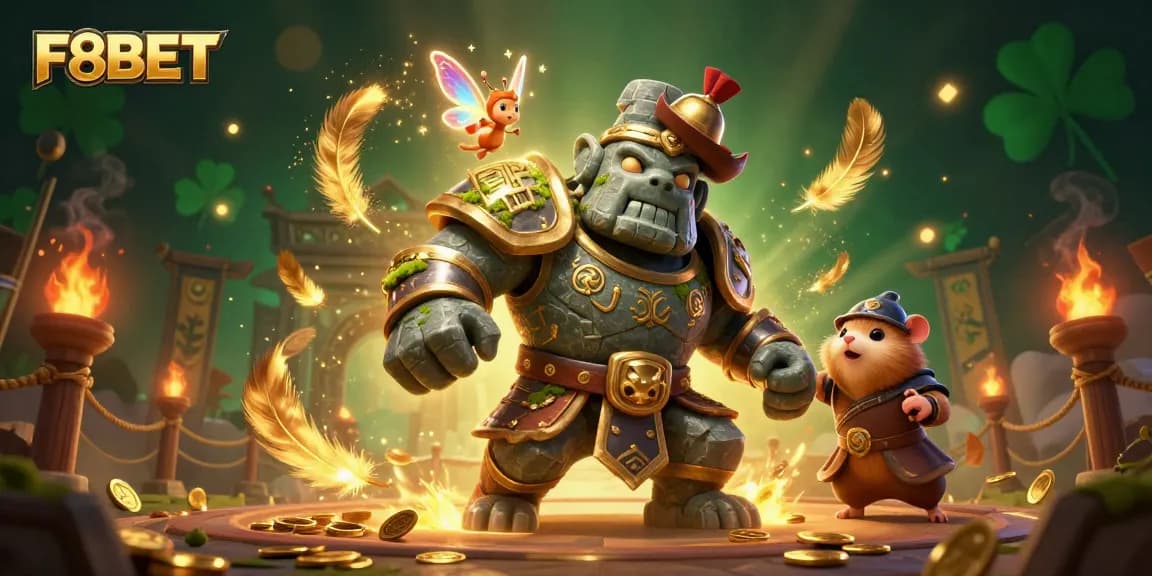 Experience thrilling gameplay at F8BET with exciting characters and casino elements in an enchanted scene.