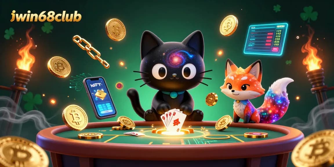 Experience thrilling gameplay at iwin68club with a dynamic cosmic casino scene featuring whimsical characters.