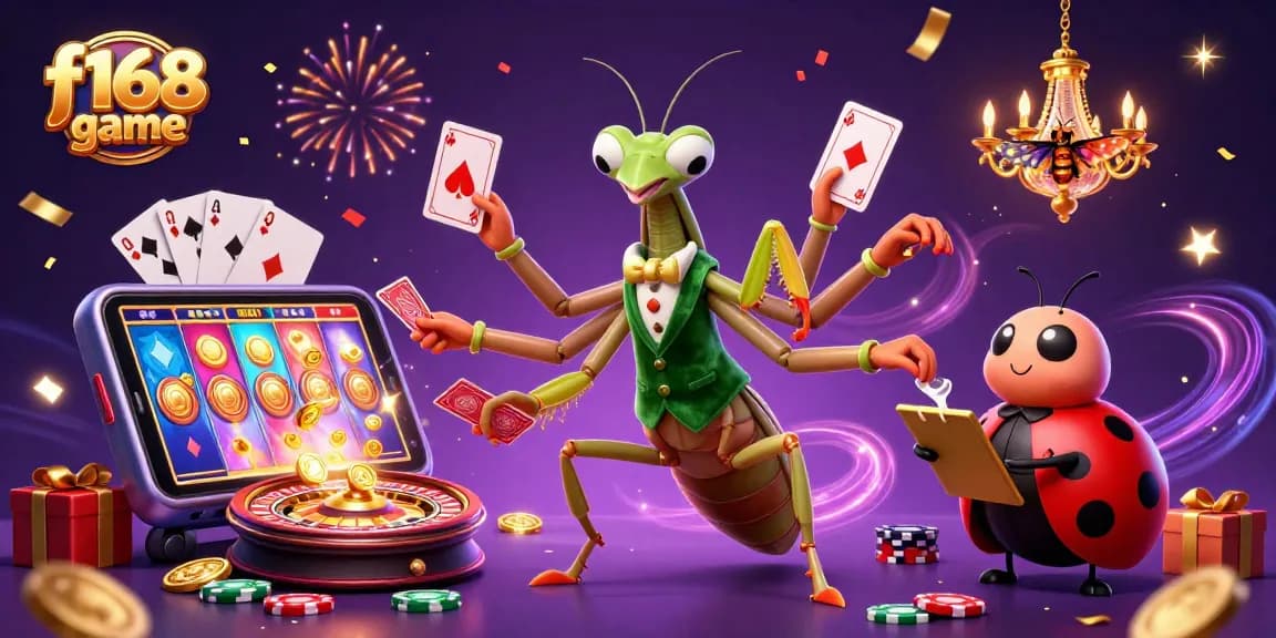 Experience the thrill of the f168 game with a vibrant, action-packed casino scene featuring dynamic characters and elements.