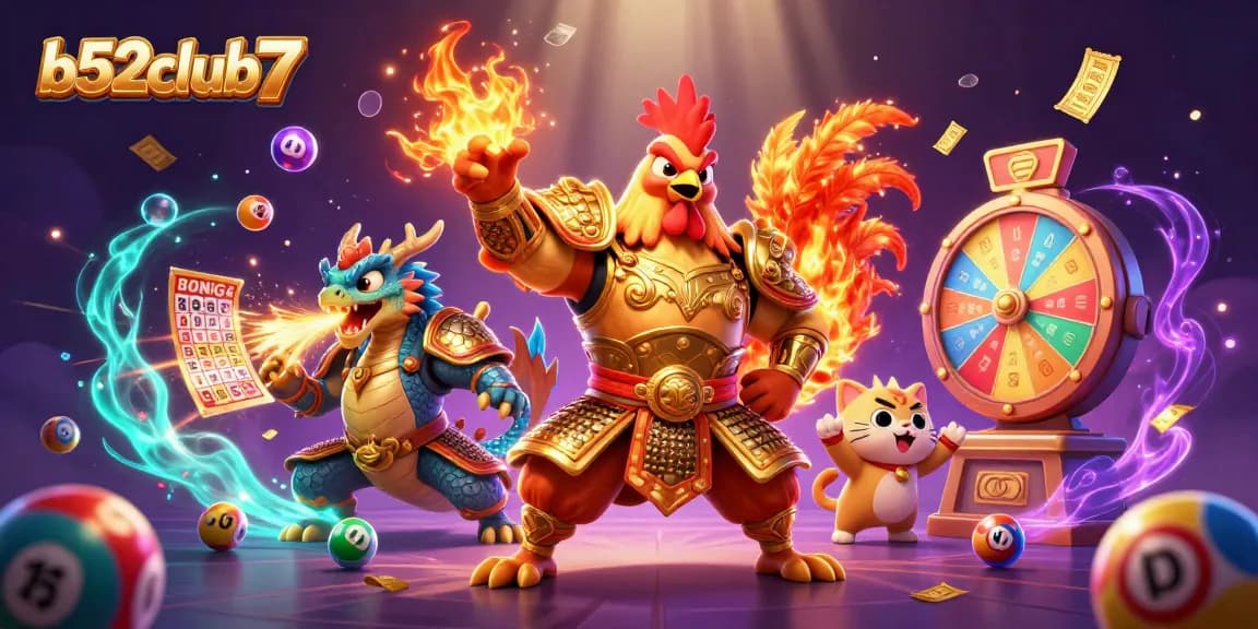 Engage in thrilling gameplay with b52club7 in a vibrant casino scene featuring colorful elements.