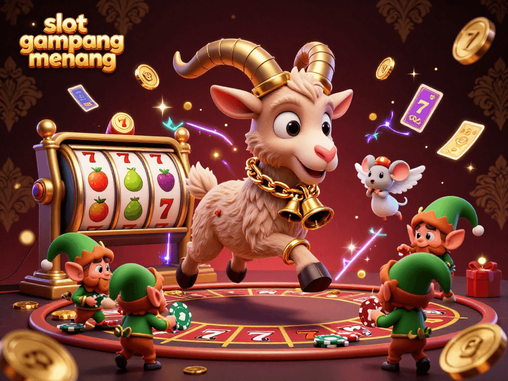 Spin for wins with slot gampang menang in an exciting 3D casino scene filled with action!