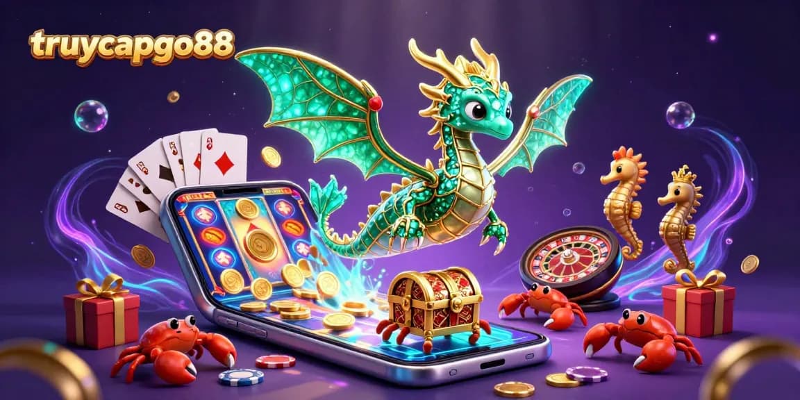 Engage with the thrilling world of truycapgo88, featuring an emerald sea dragon and vibrant slot games.