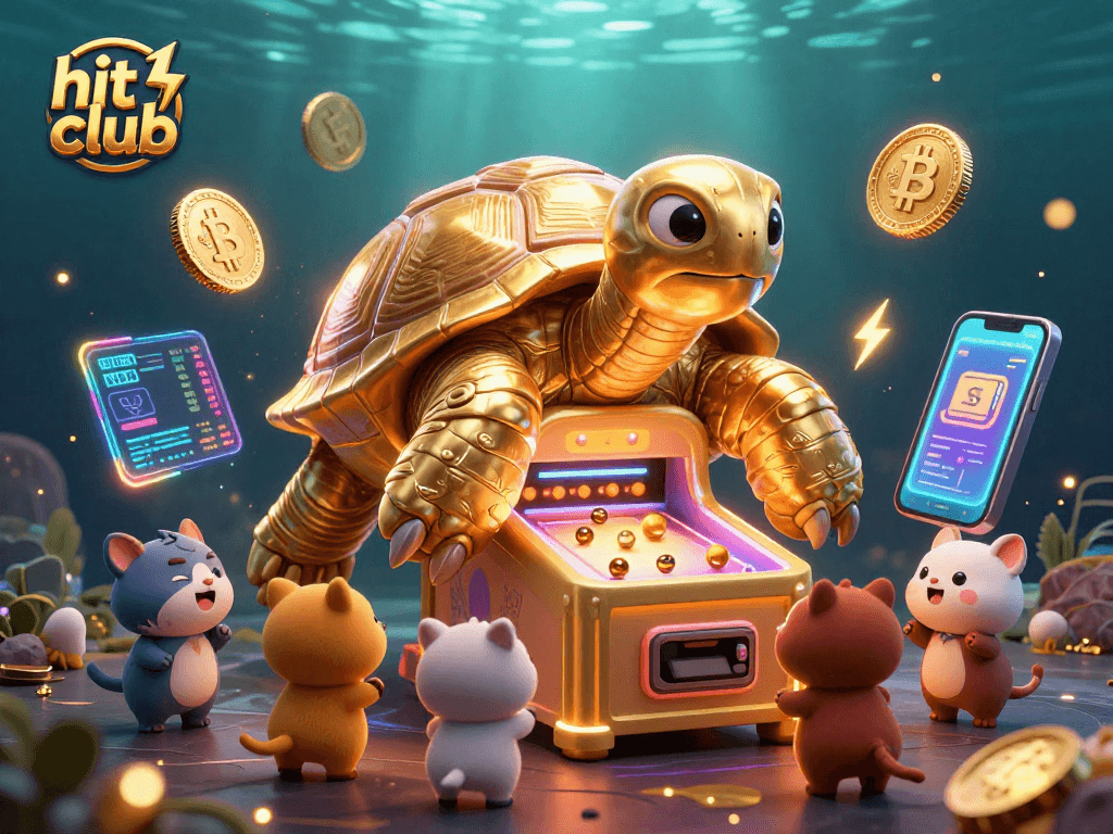 Engage in thrilling gameplay at hit club with exciting pinball elements and crypto gamification in a vibrant scene.