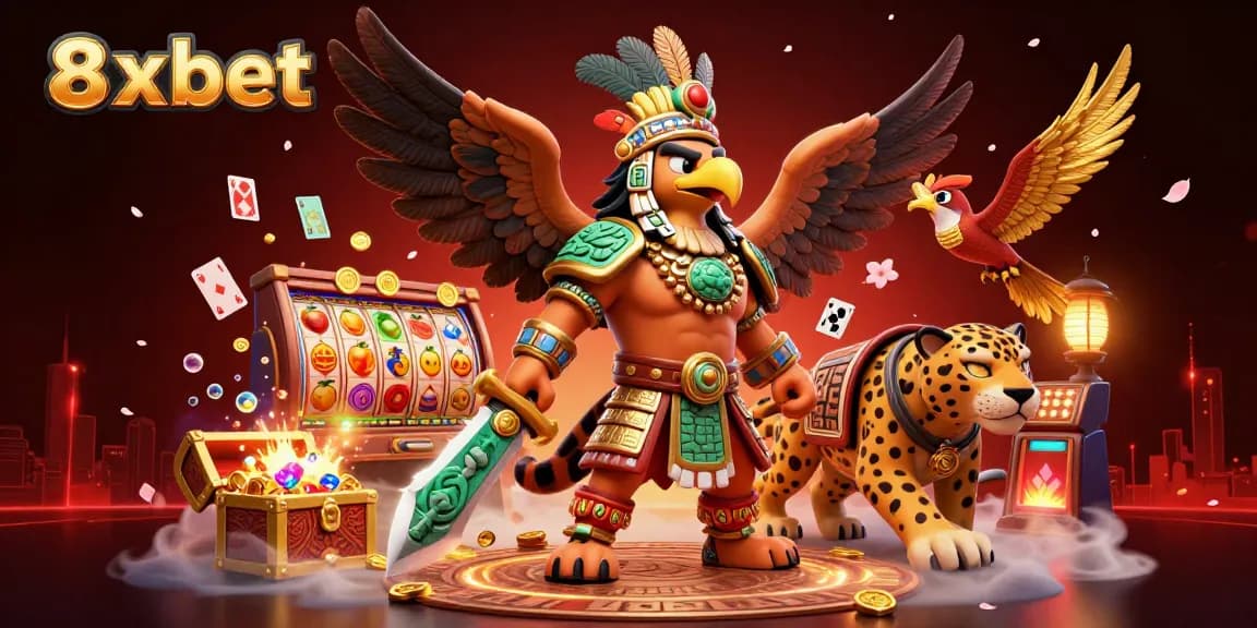 Experience thrilling jackpots and vibrant gameplay with 8xbet in this explosive casino adventure scene.