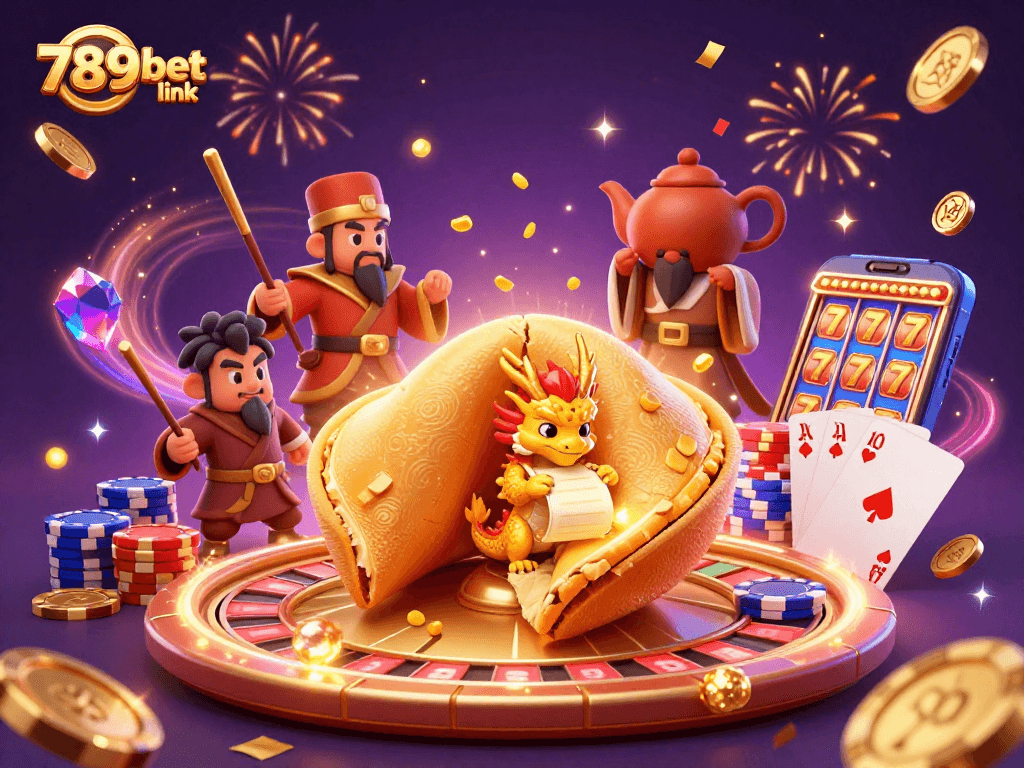 Experience thrilling plays at 789bet link with vivid casino elements illustrated in 3D detail.