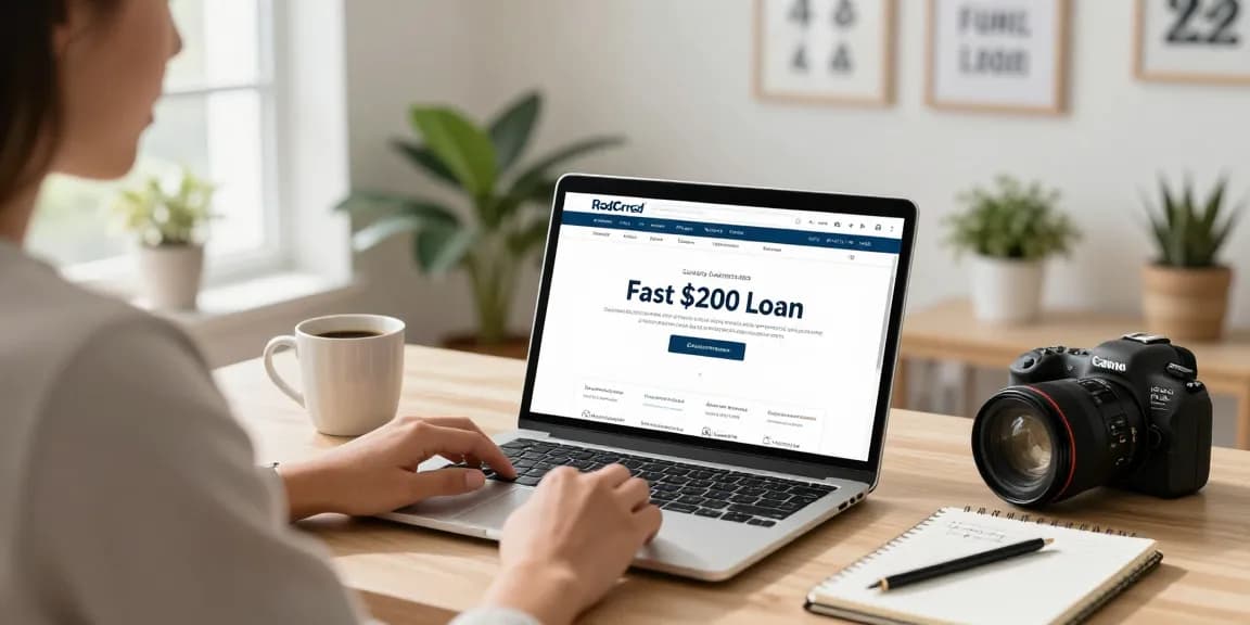 Experience a fast $200 loan application at home with a cozy setup, highlighting accessibility and comfort.