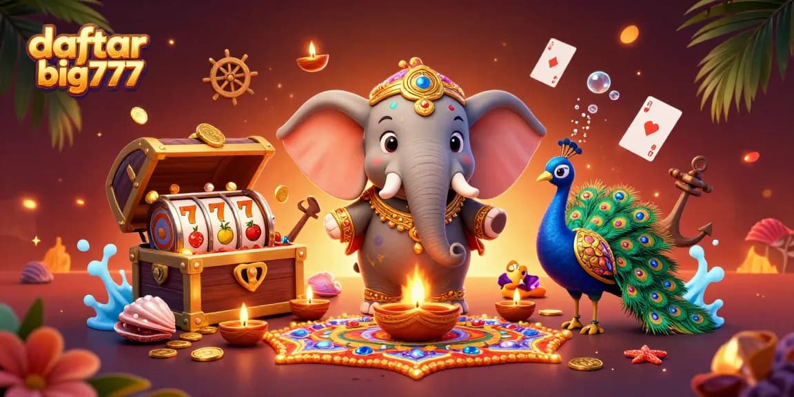 Experience daftar big777 thrills with a colorful 3D casino scene featuring vibrant characters.