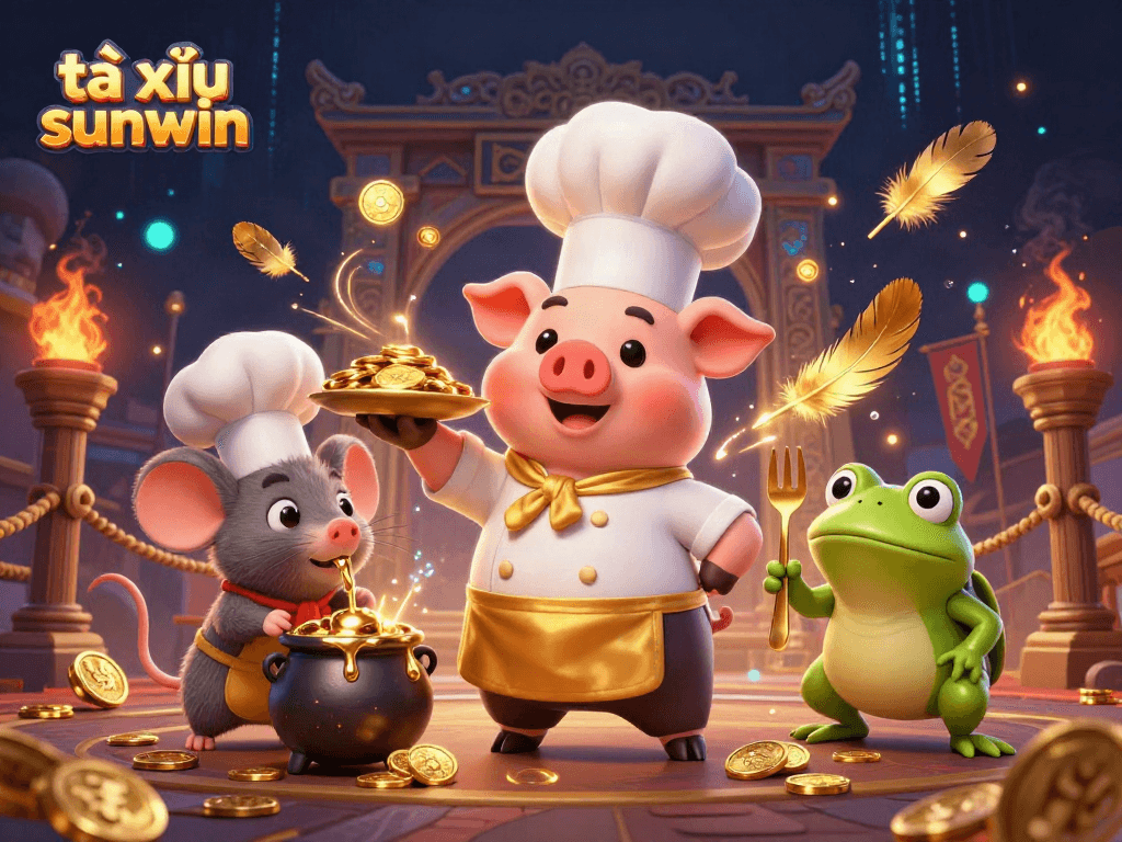 Engage with tài xỉu sunwin through a vibrant 3D casino scene featuring dynamic characters and rich gaming elements.