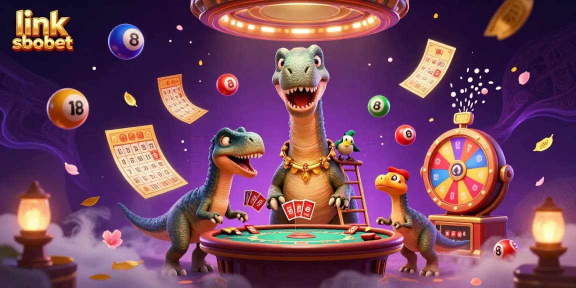 Experience thrilling gameplay with link sbobet, featuring vibrant casino scenes and dynamic elements.