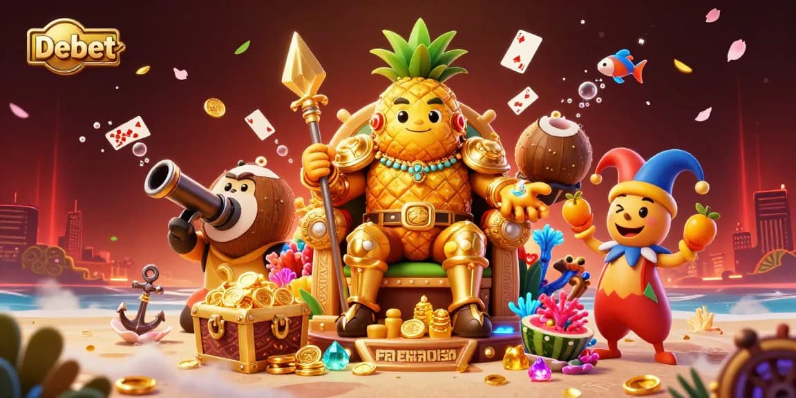 Experience the thrilling casino adventure with Debet's vibrant characters and dynamic game elements.