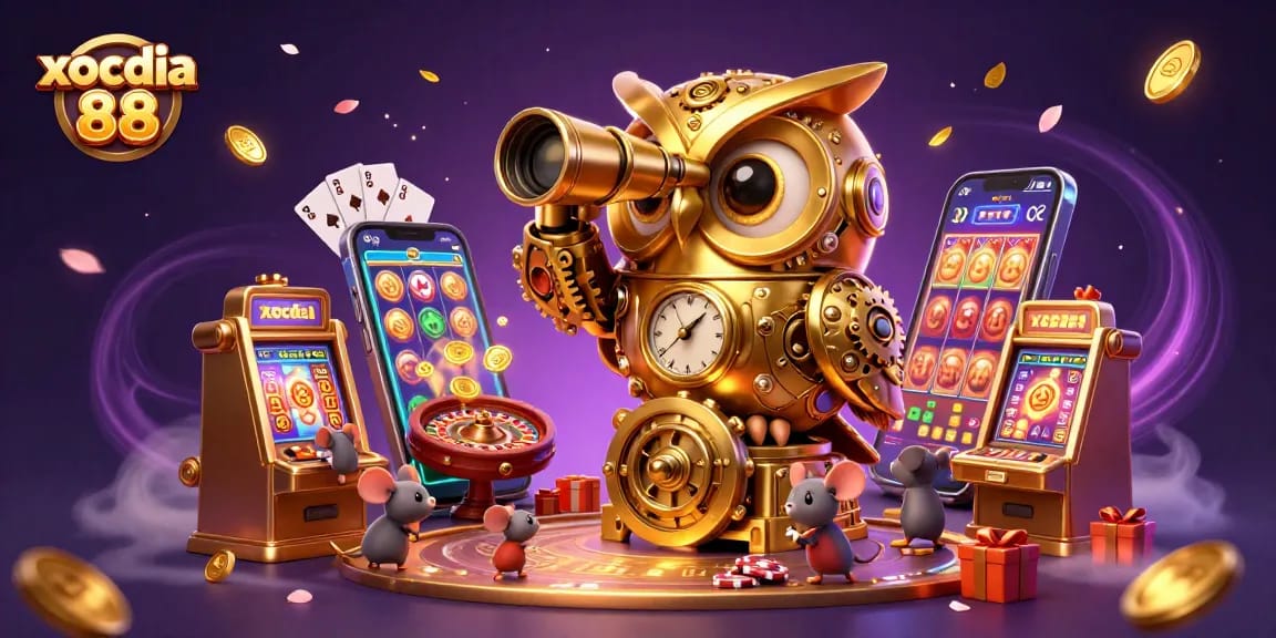 Experience the excitement of xocdia 88 with a captivating illustration of vibrant casino elements bursting with energy.