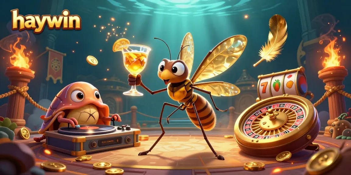 Experience thrilling gaming action at haywin with a lively casino scene featuring unique characters and rich details.