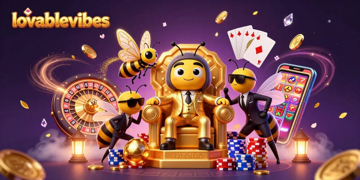 Play thrilling casino games at lovablevibes with bumblebee mob boss, winning coins, and exciting gaming elements.