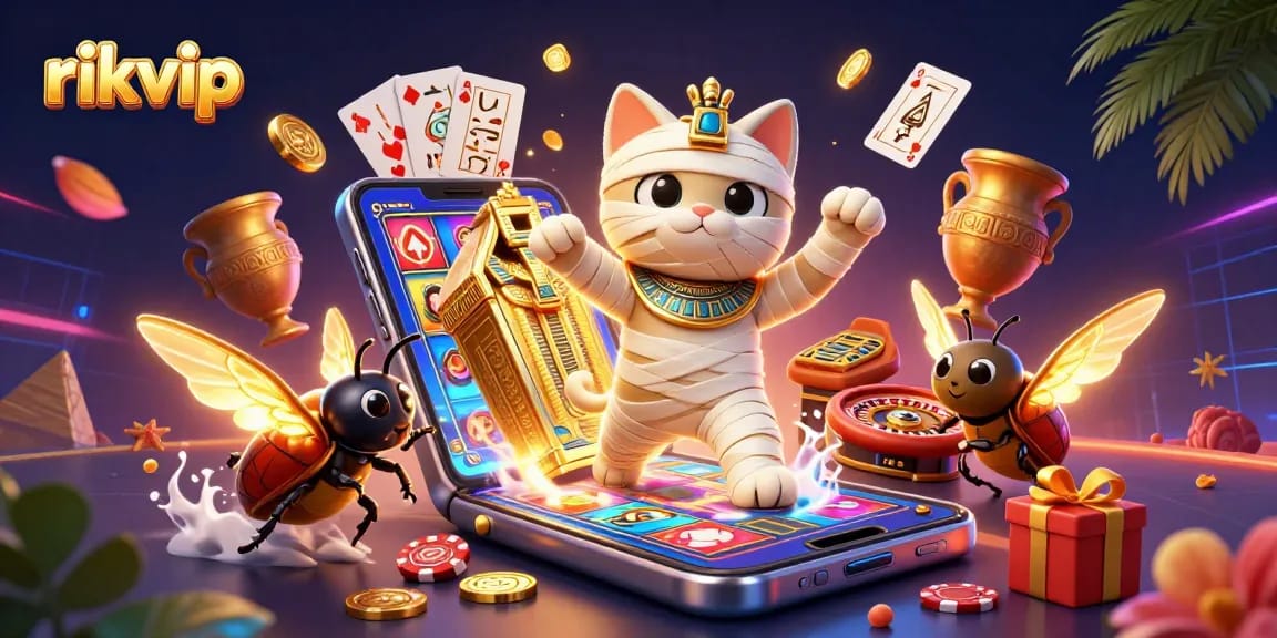 Experience the excitement of rikvip casino with a mummy cat and rich gaming elements.