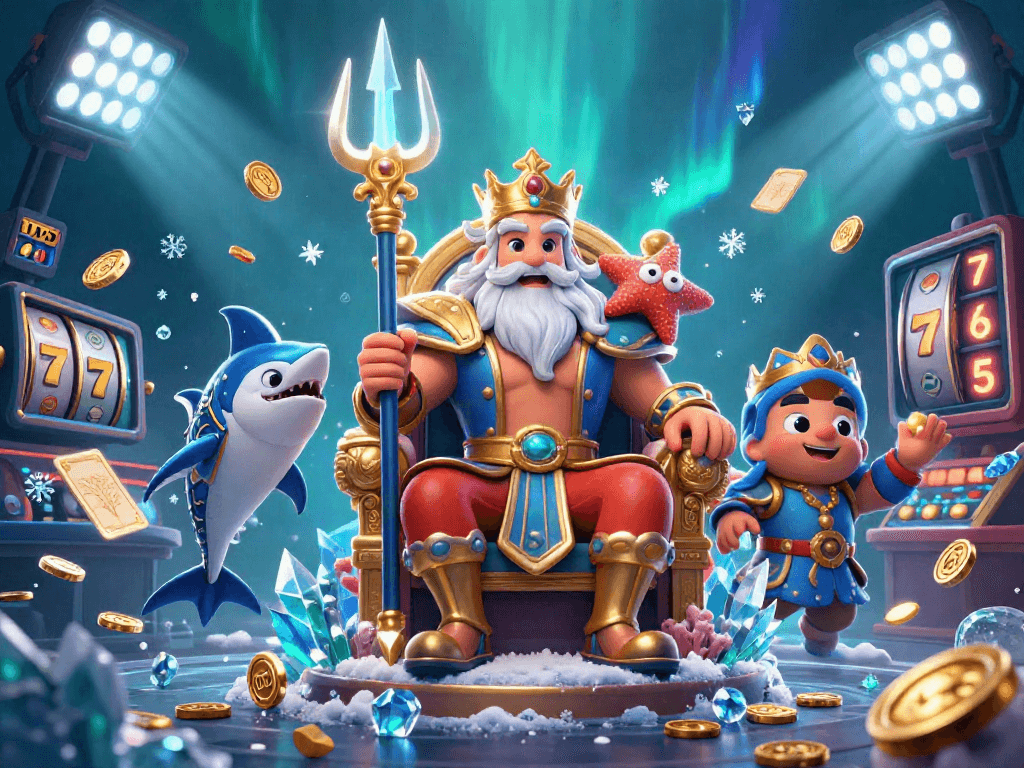 Experience the thrill of LUCKY77 with vibrant slot reels and casino magic in a stunning illustration.