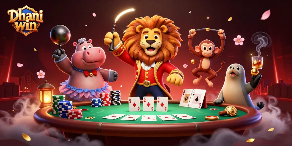 Dhani win brings excitement to players with lively characters at a vibrant casino scene
