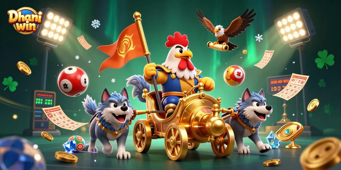 Dhani win platform showcases exciting lottery games, vibrant graphics, and dynamic rewards.