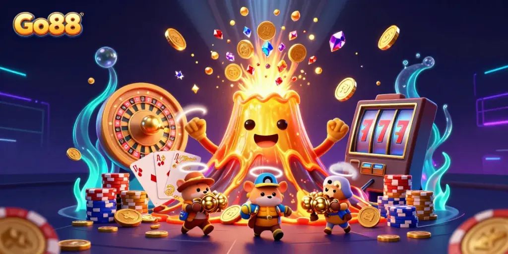 Go88 offers an engaging casino experience with vibrant themes of excitement and treasure.
