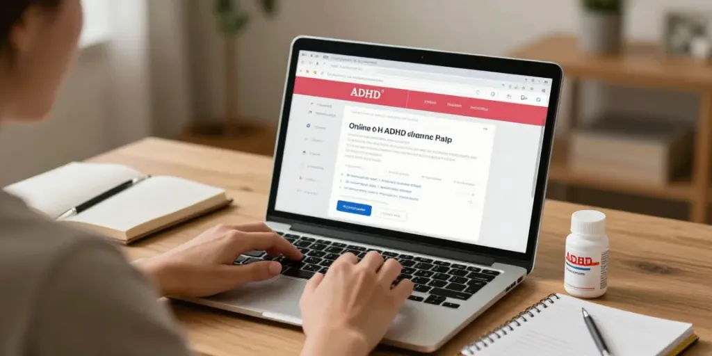 Elvanse for sale: Online shopping for ADHD medications in a cozy setting, showcasing best e-commerce practices.