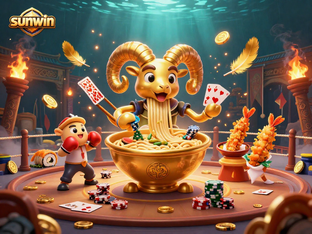 Experience excitement with sunwin's lively casino scene featuring dynamic characters and rich visuals.