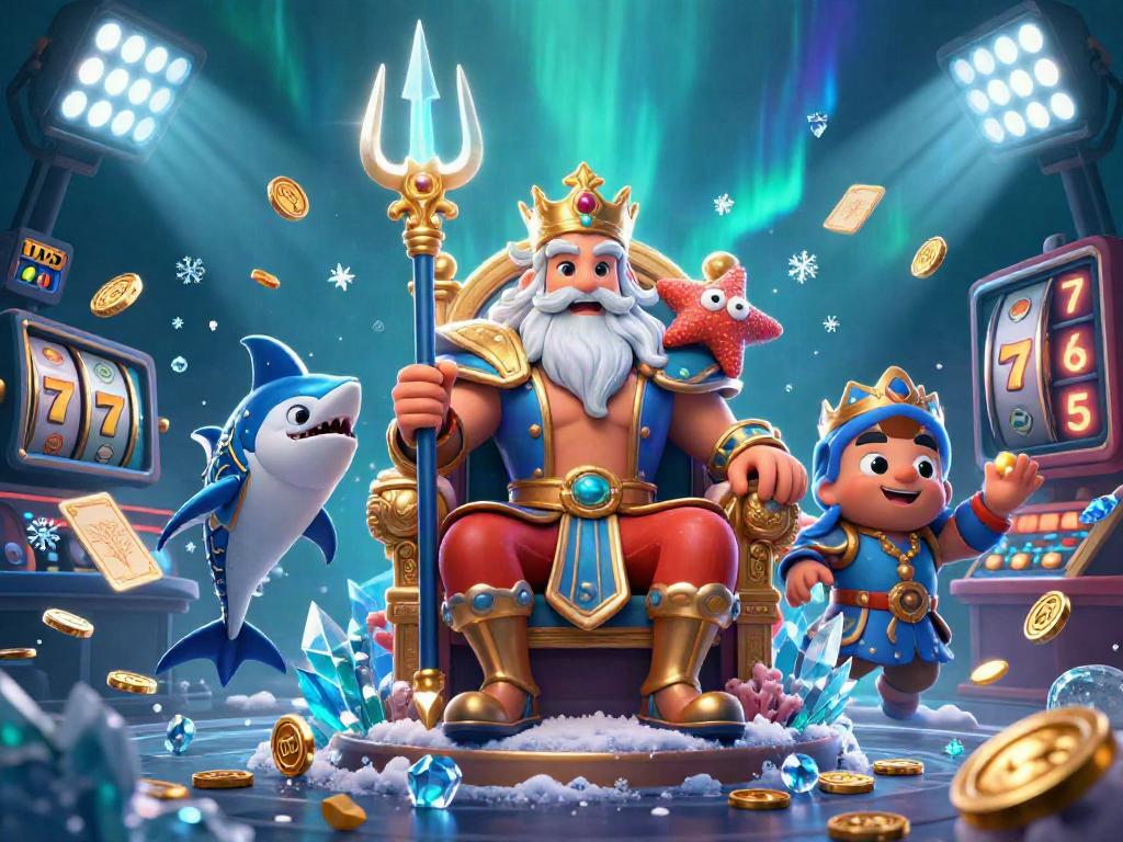 Experience the thrill of LUCKY77 with vibrant slot reels and casino magic in a stunning illustration.