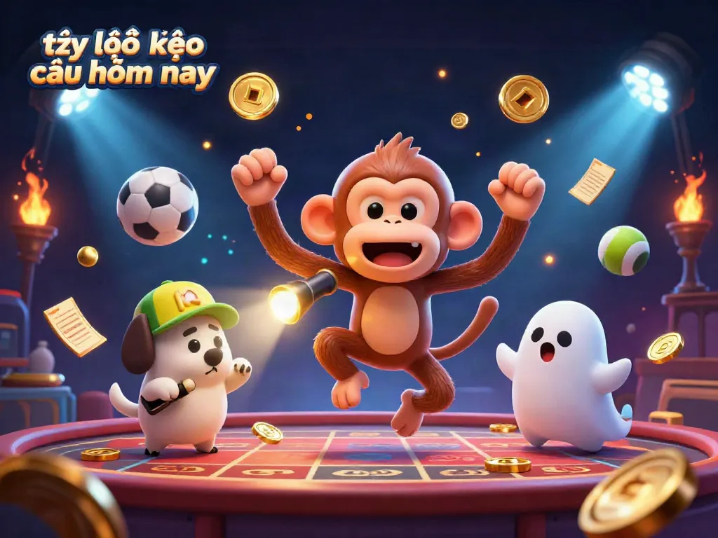 Experience thrilling sports betting with tỷ lệ kèo nhà cái hôm nay illustrated in vibrant 3D casino scene.