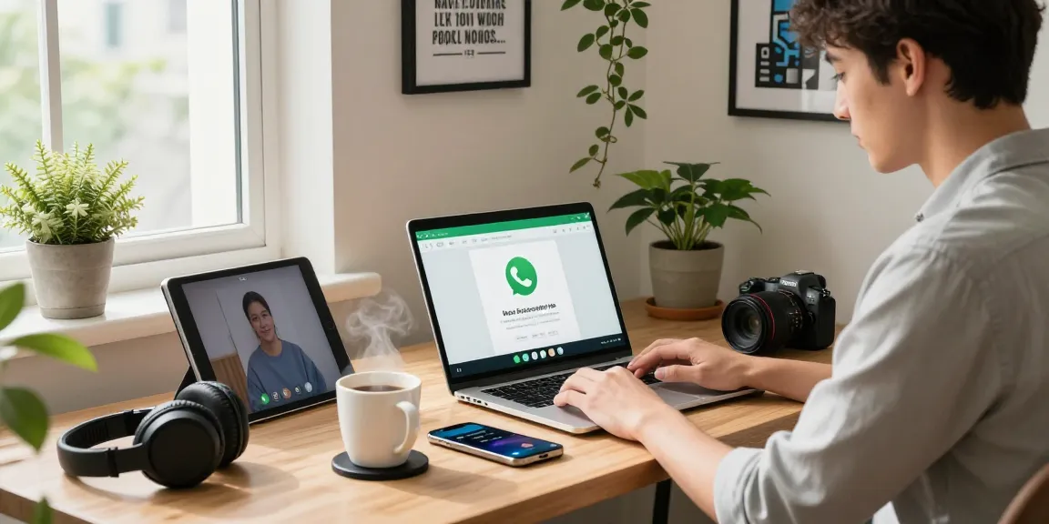 Using WhatsApp電腦版 for communication in a modern home office