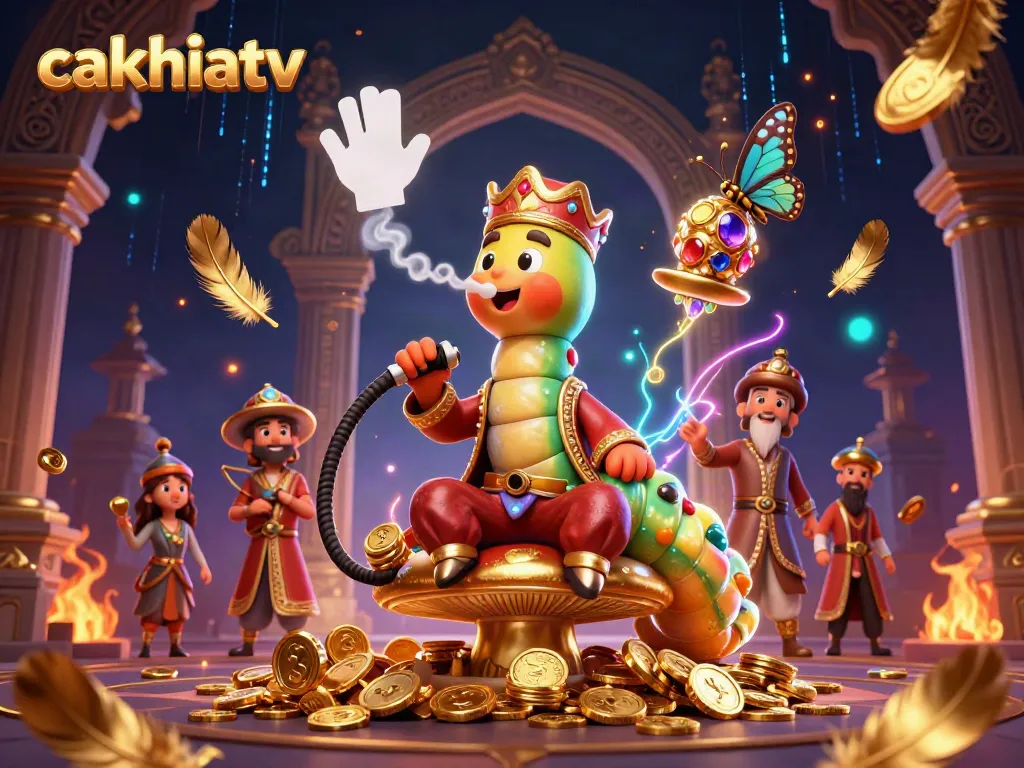 Experience cakhiatv action with vibrant 3D art showing a whimsical casino scene.